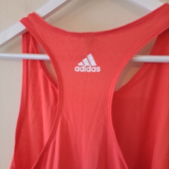 Adidas Peach / Orange Graphic Scoop Neck Racerback Muscle Tee / Top - M - Picture 10 of 10